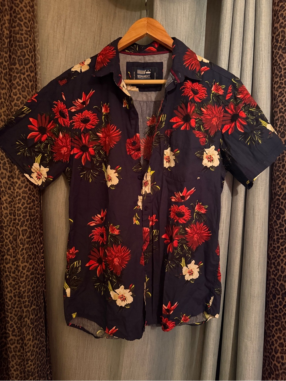 Short-Sleeve Navy Floral Button-Down Shirt by Madewell